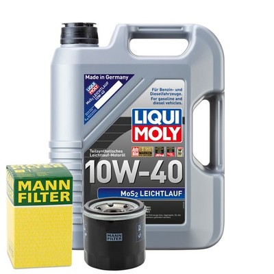 Motoröl 10W40 LIQUI MOLY Mos2 Leichtlauf 5L +MANN Ölfilter