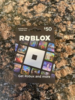 Roblox $50 Physical Gift Card includes Free Virtual Item gift car