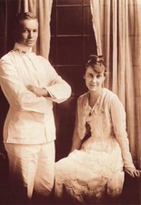 Postcard President Dwight D. Eisenhower and Mamie Doud Wedding Portrait in 1916