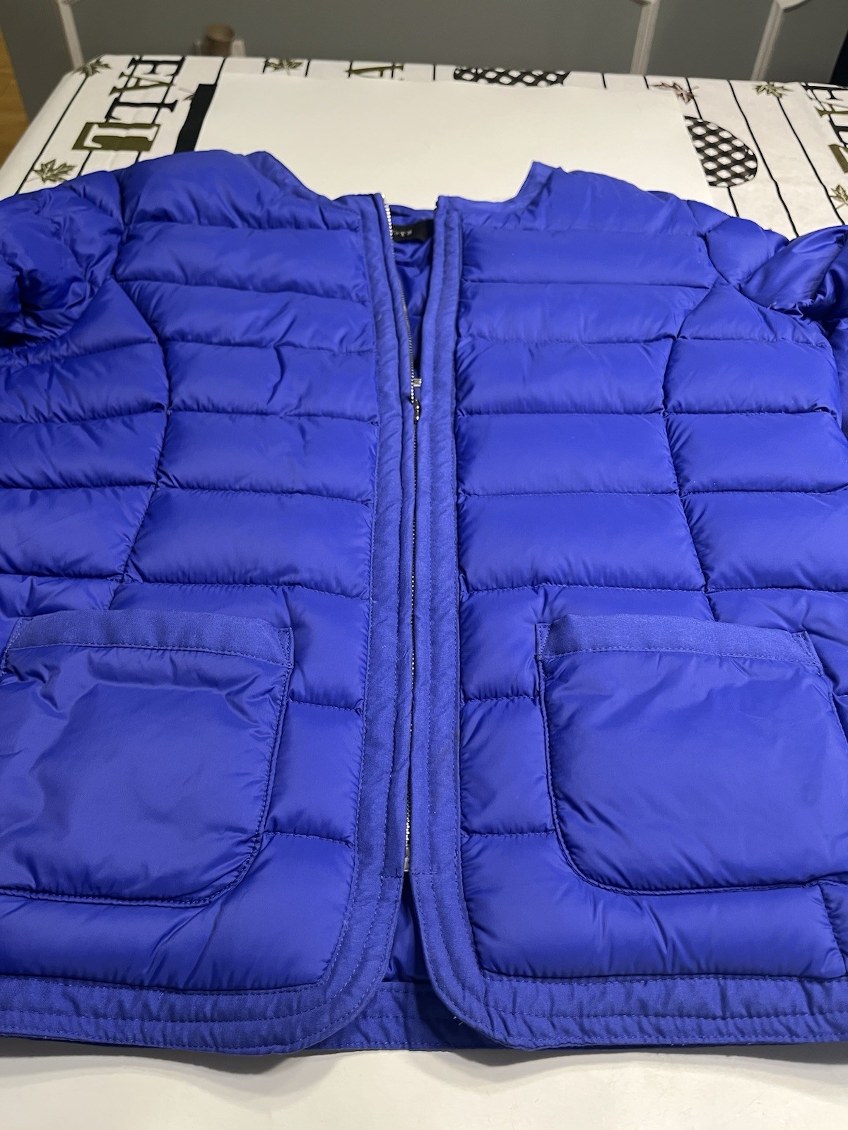 Talbots Down Puffer Jacket Coat Collarless 2 Fron… - image 2