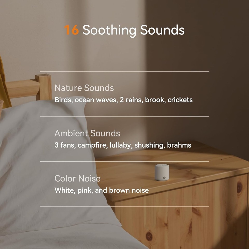 Dreamegg Sleep Lite 1 Machine à Bruit Blanc Portable Pour Bébé - 19 Sons & Veilleuse