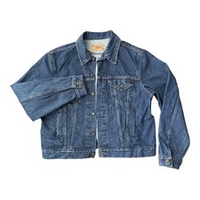 Levis Denim Trucker Jacket Blue Vintage Made in USA 70506-0216 Mens Size 48R