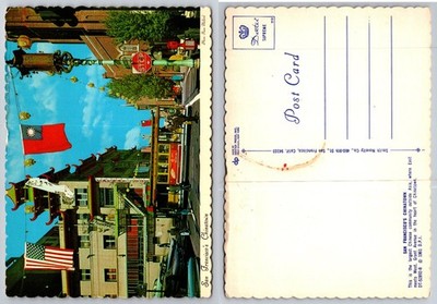 Vintage 1961 San Francisco Chinatown Grant Ave Cable Car Postcard