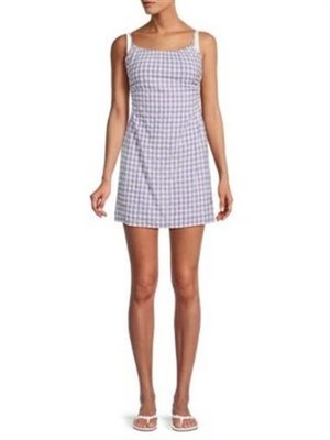 NWT L*Space Anika S Dress In Park Slope Gingham Purple 113200