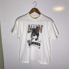 Vtg 80s Marcus Allen Oakland Raiders NFL Caricature T-Shirt Size L