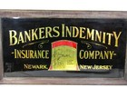 Antique Reverse Painted Glass Sign Banker’s Indemnity Insurance Co of Newark NJ  — photo 4