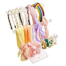 Acrylic Headband Holder, 3-Tier Hair Accessories Organizer Clear Stand for Girls