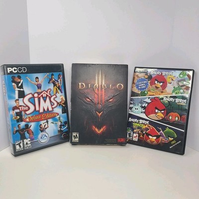 Diablo III, Angry Birds 3 Games In 1 & The SIMS Deluxe Edition PC CD-ROM Bundle