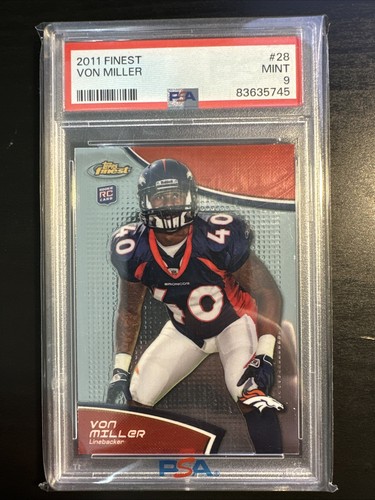 2011 Topps Finest #28 Von Miller Denver Broncos RC PSA 9