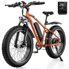 26" Fat Tire Electric Bike 750W Mountain Bike 48V 13Ah 28MPH E-Bike for Adults
