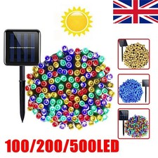 100/200/500 LED Solar Powered String Fairy Lights Outdoor Garden Wedding Party