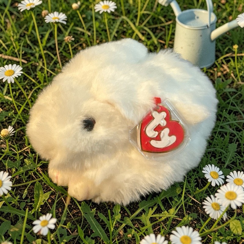 Ty Nibbles White Bunny Rabbit Plush Stuffed Animal New With Tags 9"