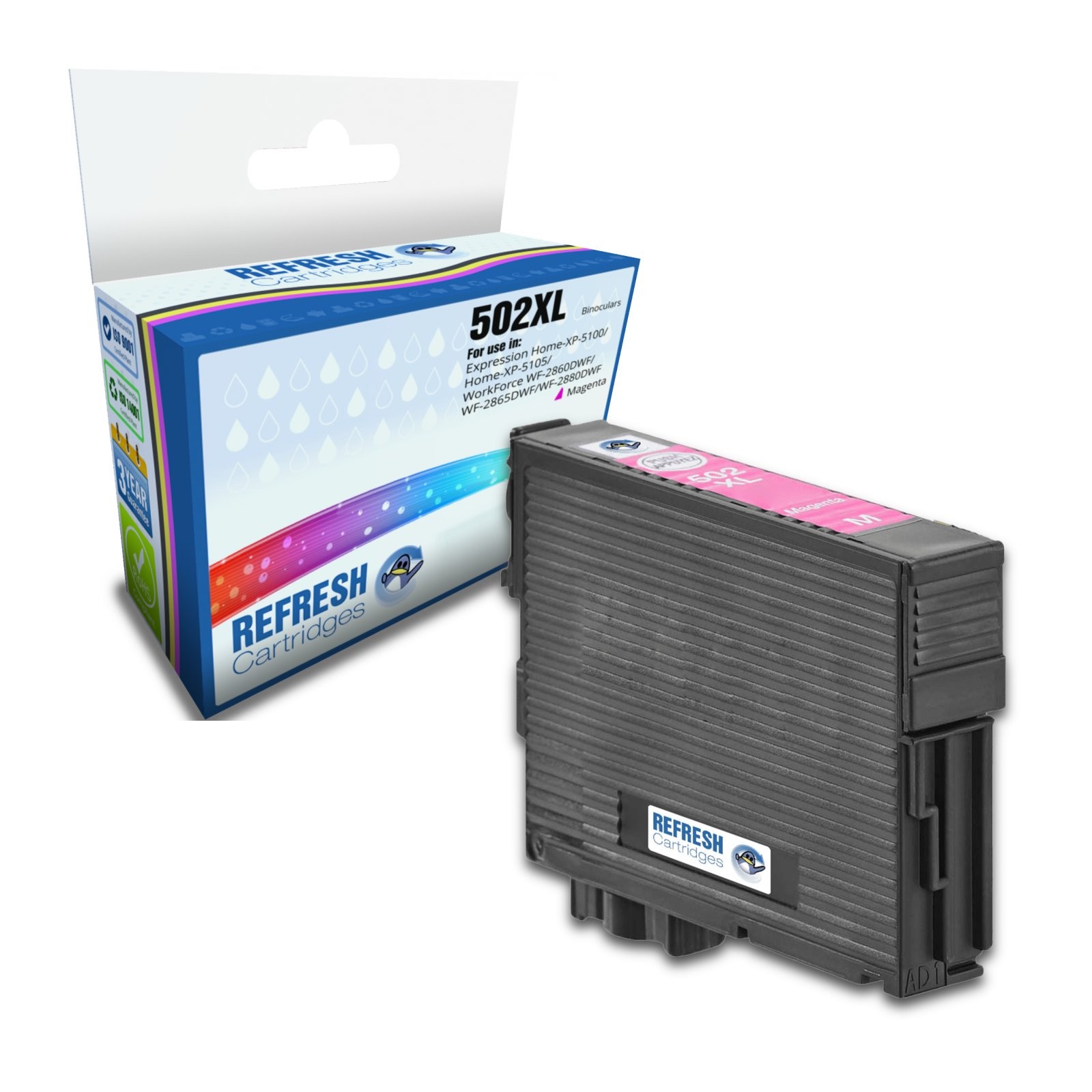 Refresh Cartridges Magenta 502XL Ink Compatible With Epson Printers