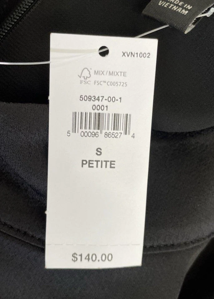Nuevo con etiquetas Vestido de Cóctel Banana Republic Negro con Cremallera Talla S Pequeño Foto 2 de 4