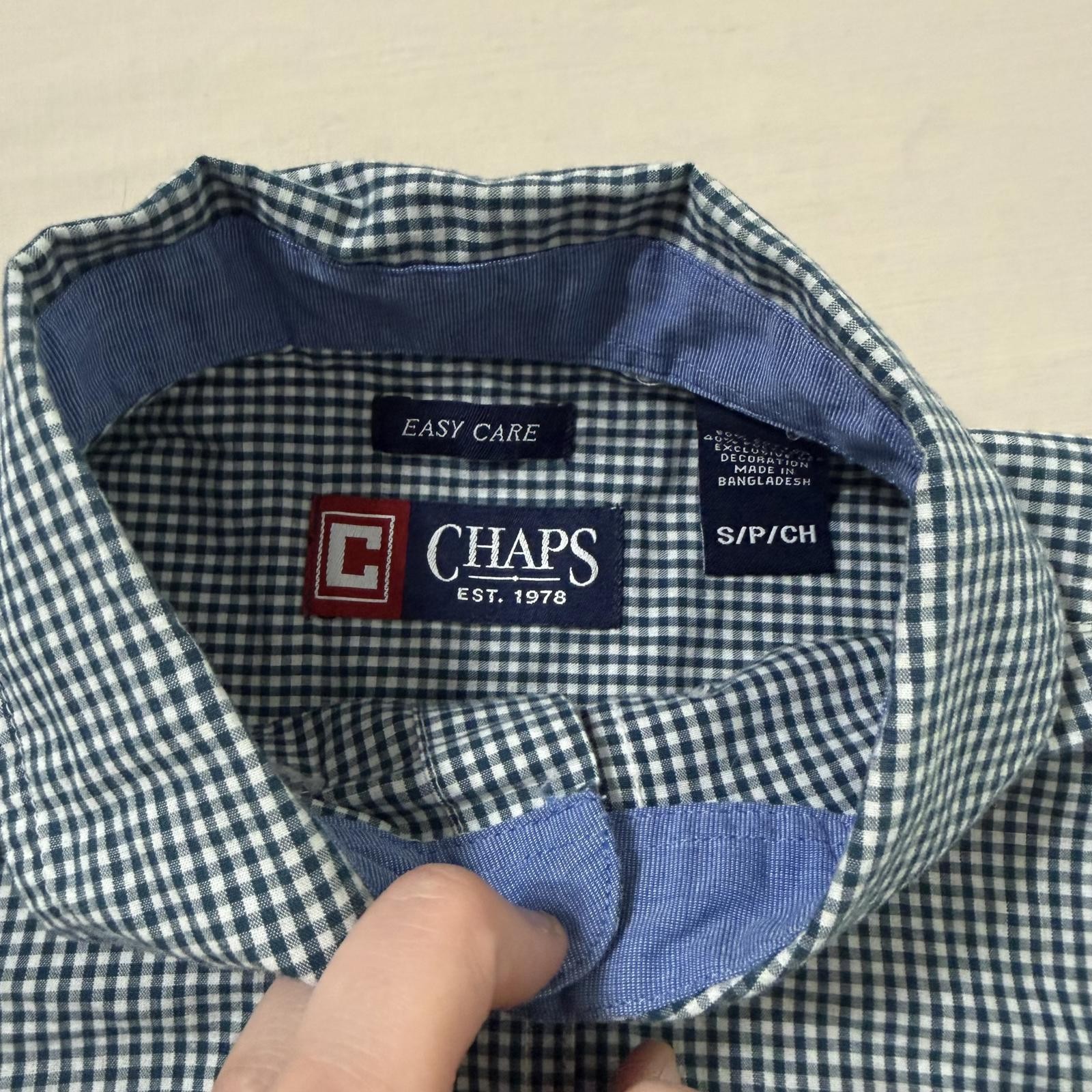 Chaps Men's Button-Down Green Checkered Shirt Siz… - image 3