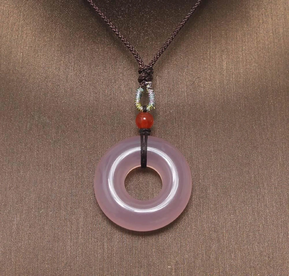 Colgante de ágata rosa china 5G A741 Foto 2 de 4