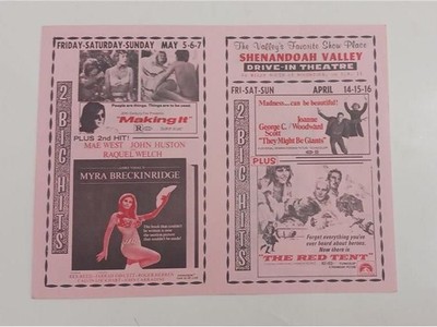 SHENANDOAH VALLEY DRIVE IN MAY 1976 MOVIE HERALD MYRA BRECKINRIDGE RAQUEL WELCH