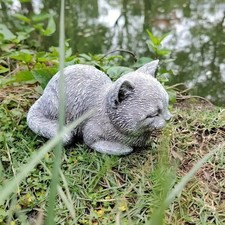 Unique Cat Statue Realistic Art Figurines Ornaments Animal Figurines Courtyard