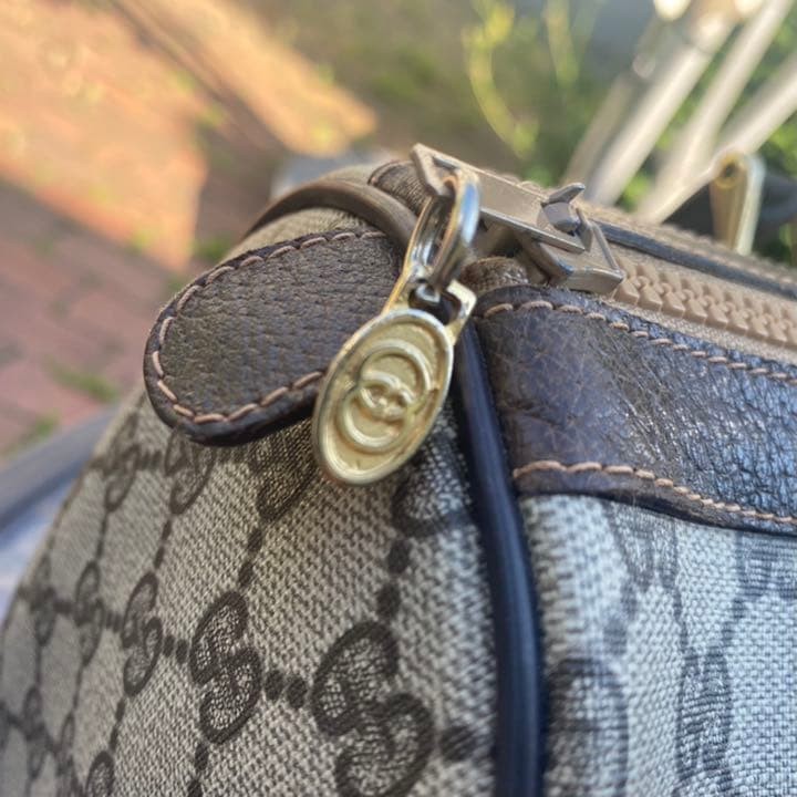 GUCCI Vintage GG Pattern Boston Bag Leather 19cm x 33cm x 15cm Excellent thumbnail 4