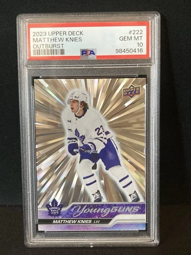 2023-24 Upper Deck Matthew Knies Outburst Young Guns PSA 10 RC
