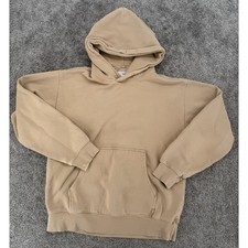 Aritzia Tna Cozy Fleece Boyfriend Pullover Hoodie Beige Sand Women's Size M