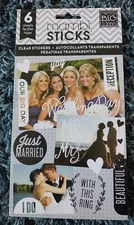 Me & My Big Ideas Pocket Pages Clear Stickers 6 Sheets WEDDING DAY