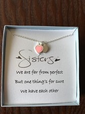 Love Heart Small Pendant Necklace With Inspirational Poem For Sister
