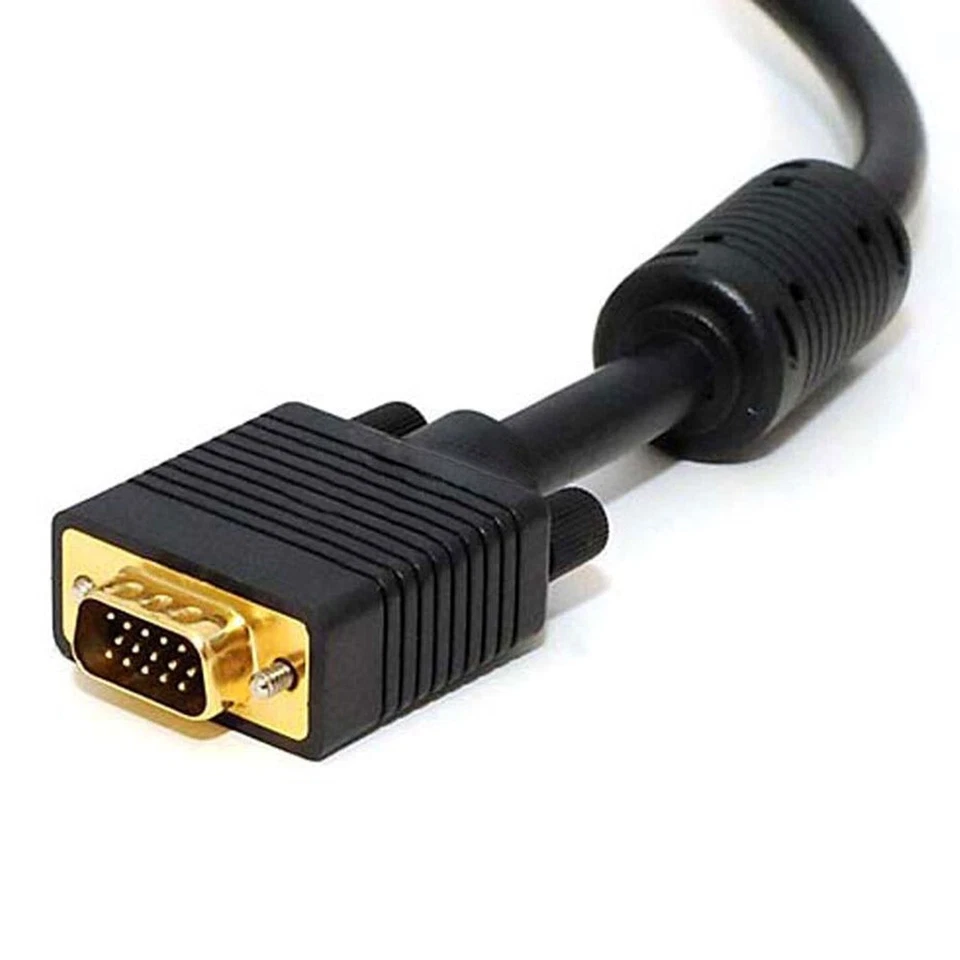 100FT Super VGA SVGA DB15 HD15 Male to Male Cable w/ Ferrites CL2 PC Monitor - Image 2 of 2