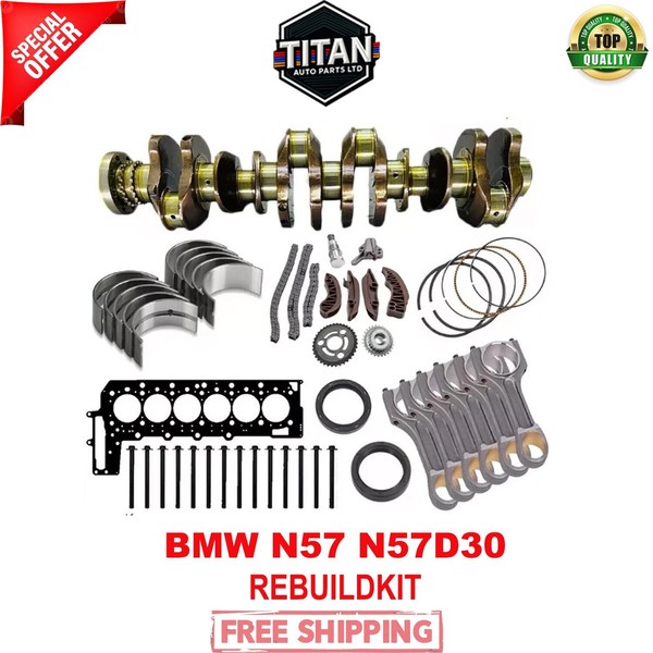 BMW N57 3.0L Kurbelwelle (8WEB) + N57D30 Dieselmotor Motor Umbau Teile Set-image