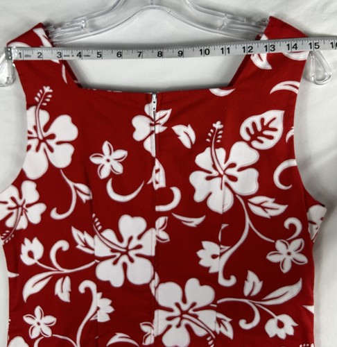 Vintage Shannon Marie Hawaiian Floral Cotton dress Size L/12 - Picture 3 of 8