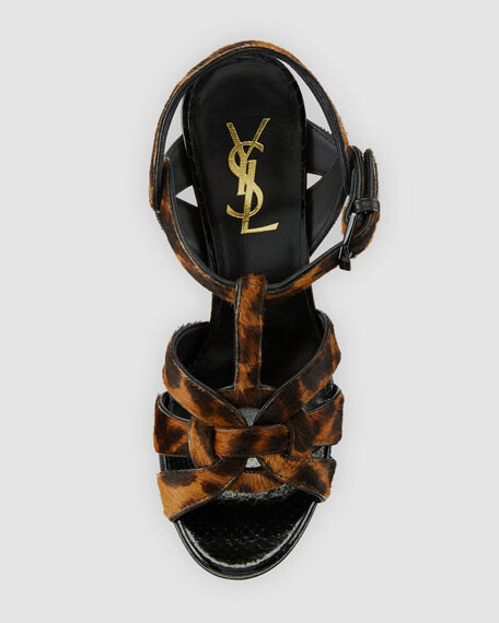 Scarpe sandalo donna Saint Laurent marrone tributo plateau $1699 taglia 36 5 US 6 5