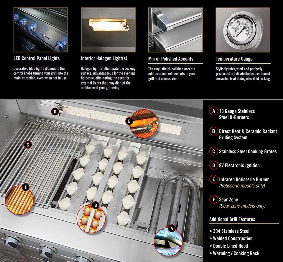 Parrilla incorporada DELTA HEAT de 32 pulgadas con zona de asar modelo DHBQ32RS LP o Ng u elige Foto 2 de 4