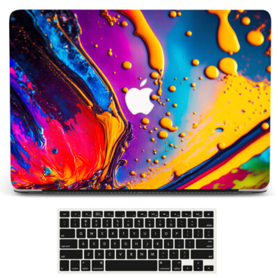 Abstract Color Liquid Marble Case For Macbook M4 Pro 14 16 Air 13 15 11 12 inch