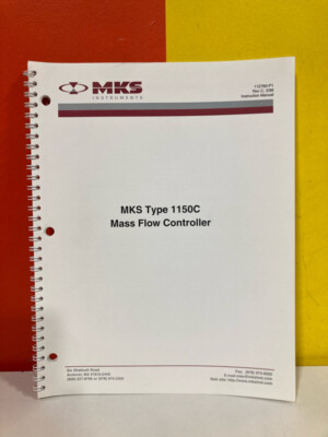 MKS 112760-P1 Type 1150C Mass Flow Controller Instruction Manual