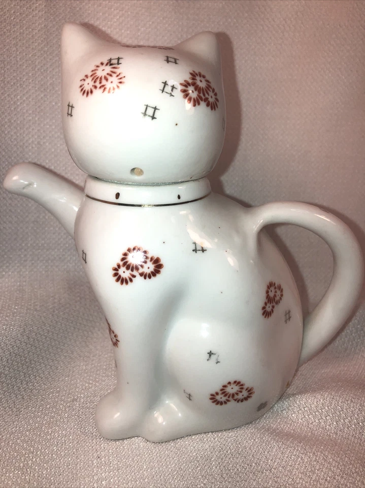 Kitty Creamer Porcelana Blanca Flores Rosa Y Borde Dorado De Colección Foto 3 de 4