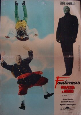 FANTOMAS SE DECHAINE Italian fotobusta movie poster 2 LOUIS DE FUNES MARAIS 1965