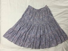 UNBRANDED S Tiered Multicolor Floral Waist Banded Midi Skirt w/Pocket  Zipper