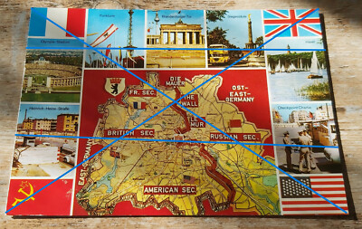 Color Postkarte AK BERLIN SEKTOREN GRENZE WALL CHECKPOINT CHARLIE H.HEINE STRASS