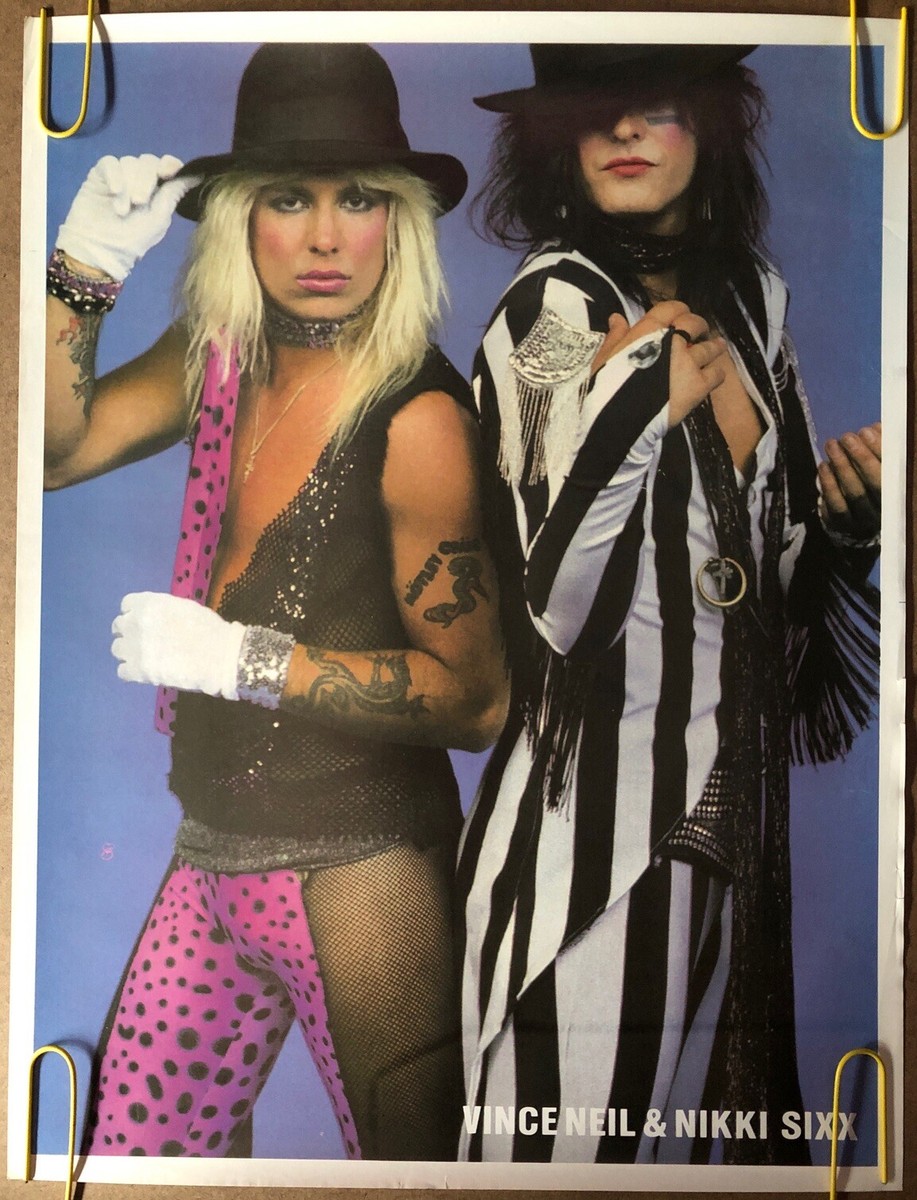 Original Vintage Poster Vince Neil & Nikki Six Motley Crue 1980s