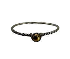 David Yurman Sterling Silver 18K Gold Chatelaine Hook Cuff Bracelet