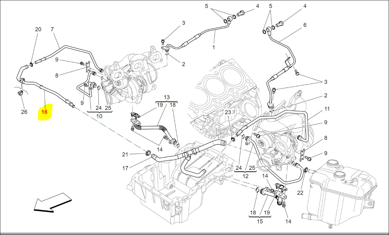 Maserati Turbo Cooling Pipe Part Number - 670031849