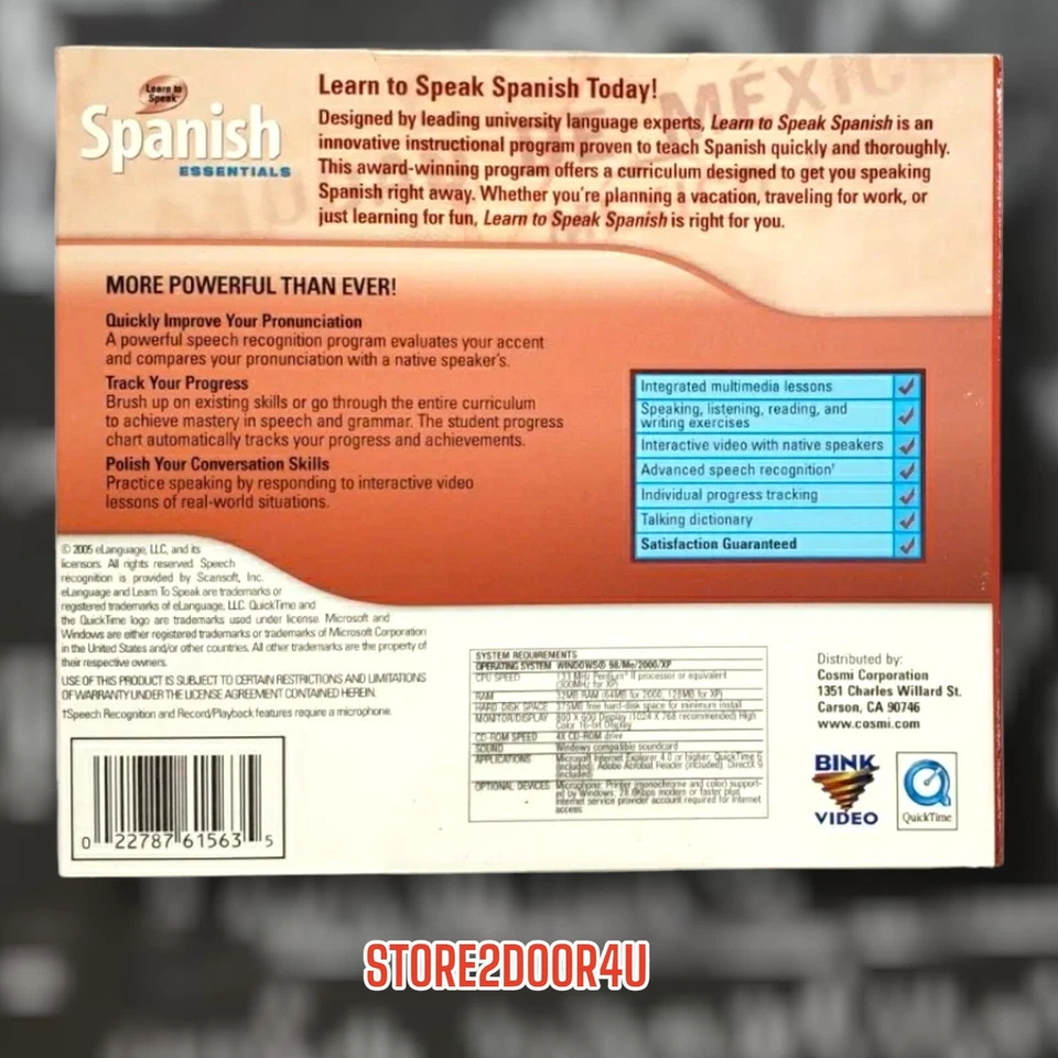 Learn To Speak Spanish 2CD Essentials eLanguage PC Learn Spanish 2005 WINDOWS XP - Image 3 of 3