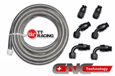 AN6 12FT Braided Stainless Steel  PTFE Fuel Hose E85//Fuel Fitting Kit