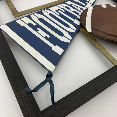 Metal US Football Wall Decor Sculpture 16" square Goal Post 0714 - Picture 5 of 9