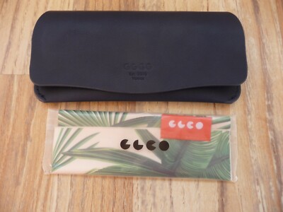 ! NEU ! blau GLCO Garrett Leight weiches Leder Brillen Etui + Tuch
