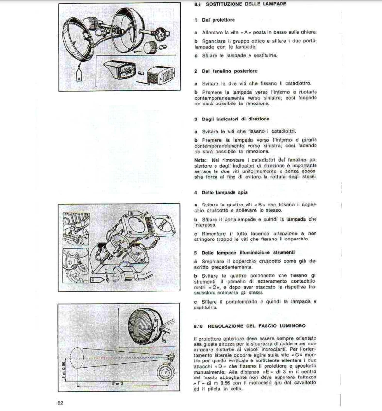 Benelli 500 Quattro 750 SEI Motorcycle Manual 120 Page Italian PDF File CD Disk - Image 4 of 4