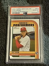 PSA 10 GEM BASEBALL CARD 2021 TOPPS HERITAGE HIGH # ROOKIE ALEC BOHM PHILLIES