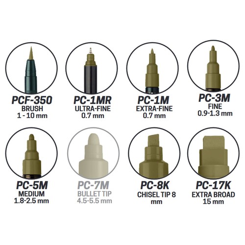 Uni Posca Marker Range - Permanent Water-Soluble Paint Pen - Matt Opaque Colours - Picture 50 of 52
