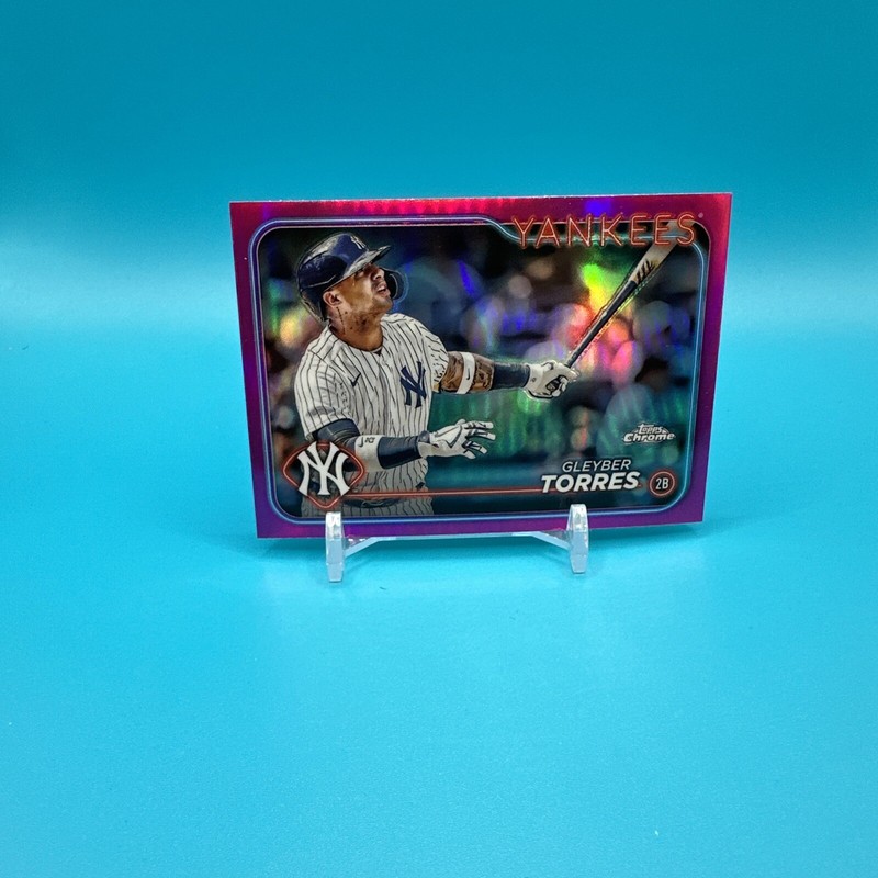 2024 Topps Chrome Gleyber Torres Pink Foil Refractor 