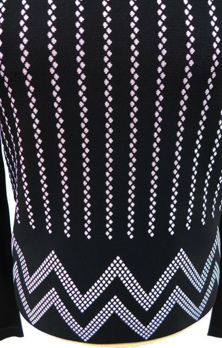 Haut Alice Temperley Somerset Noir Et Blanc Motif Zigzag – Taille UK 10 – Manches Longues